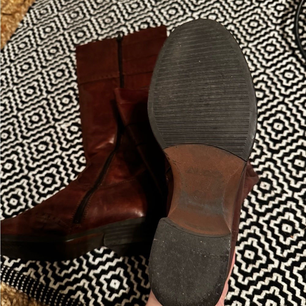 ALDO brown leather equestrian style boots - Picture 2 of 4